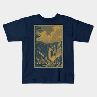 Doutone Yellowstone National Park Travel Poster Kids T-Shirt